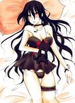  alucard alucard_(hellsing) black_hair choker cross genderswap girlycard gun hellsing hime_cut long_hair nightgown nighty panties underwear weapon yellow_eyes 