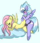 blue_eyes blue_hair blush cloud cloud_chaser_(mlp) cutie_mark dildo duo equine female feral fluttershy_(mlp) friendship_is_magic hair horse lesbian long_hair looking_back mammal my_little_pony nickii pegasus penetration pink_hair pony pussy sex sex_toy sky smile strapon two_tone_hair vaginal vaginal_penetration wings 