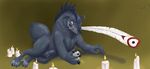  boss_wolf candle candles canine claws doll feather kung_fu_panda male mammal mohawk nude panda penis plain_background red_eyes sheath smile solo tiarhlu wolf 