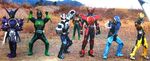  2_girls 5_boys kamen_rider kamen_rider_ooo super_sentai 