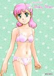  bra green_eyes magical_girl mahou_no_princess_minky_momo minky_momo panties pink_hair standing star underwear waniwani 