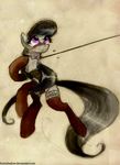  bow collar elbow_gloves female foxinshadow friendship_is_magic gloves leash lingerie my_little_pony octavia_(mlp) pink_eyes plain_background zero-sum 