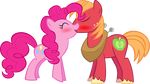  absurd_res big_macintosh_(mlp) blush cutie_mark equine female feral friendship_is_magic hi_res horse kissing male mammal my_little_pony pinkie_pie_(mlp) pony straight yoke 
