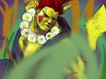  beads dougi fusion gano_(pinnkunogano) gen_1_pokemon gouki male_focus muscle pikachu pointy_ears pokemon pokemon_(creature) prayer_beads pun red_eyes red_hair solo street_fighter tail topknot 