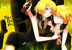  boots dress headphones kagamine_len kagamine_rin squadra suit vocaloid 