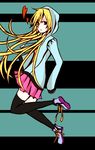  bad_id bad_pixiv_id black_legwear blonde_hair blue_eyes heart hood hoodie jewelry lilia147 lily_(vocaloid) long_hair necklace shoes skirt sneakers solo thighhighs very_long_hair vocaloid 