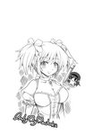  akemi_homura alternate_breast_size breasts chibi choker cleavage colonel_aki doujinshi drawing english eyelashes greyscale hair_ribbon hairband highres kaname_madoka large_breasts mahou_shoujo_madoka_magica mechanical_pencil monochrome multiple_girls pencil ribbon short_twintails sketch soul_gem text_focus twintails u_u white_background 