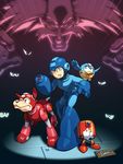  albert_w_wily android arm_cannon bird blue_eyes capcom character_request dog eddie_(rockman) espen_grundetjern gloves helmet robot rockman rockman_(character) rockman_(classic) rush_(rockman) weapon 