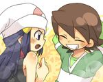  blue_eyes blue_hair hikari_(pokemon) kengo_(pokemon) lowres pokemon 