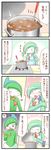  apron comic cooking gallade gardevoir gen_3_pokemon gen_4_pokemon highres no_humans pokemon pokemon_(creature) sougetsu_(yosinoya35) translated 
