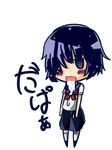  black_hair futarun_(l-take) hair_over_one_eye nazo_no_kanojo_x saliva school_uniform short_hair skirt solo urabe_mikoto 