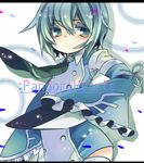  1girl aqua_eyes aqua_hair echo frills hall_jion long_sleeves pandora_hearts thighhighs weapon 