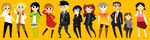  6+boys :d :o adachi_tooru adachi_tooru_(cosplay) amagi_yukiko amagi_yukiko_(cosplay) androgynous badge belt black_eyes black_hair blonde_hair blue_eyes blue_hair blush boots brown_eyes brown_hair button_badge cabbie_hat chibi closed_eyes cosplay costume_switch crossdressing doujima_nanako doujima_nanako_(cosplay) doujima_ryoutarou doujima_ryoutarou_(cosplay) dress facial_hair flower grey_eyes hairband hanamura_yousuke hanamura_yousuke_(cosplay) hand_on_hip hat headphones headphones_around_neck highres jacket jewelry kujikawa_rise kujikawa_rise_(cosplay) kuma_(persona_4) kuma_(persona_4)_(cosplay) leg_hair long_hair messy_hair multiple_boys multiple_girls narukami_yuu narukami_yuu_(cosplay) necklace necktie open_mouth otoko_no_ko pants pantyhose peachifruit persona persona_4 red_hair reverse_trap ribbon rose satonaka_chie satonaka_chie_(cosplay) shirogane_naoto shirogane_naoto_(cosplay) shoes short_hair skirt smile socks sparkle standing straight_hair striped striped_pants tank_top tatsumi_kanji tatsumi_kanji_(cosplay) thighhighs track_jacket twintails wavy_hair 