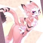  animal_ears breasts butt cat cat_ears cotora fangs feline female fur furry hand_on_hip mammal medium_breasts mizuki_kotora nipples nyaou pink pink_fur pink_hair presenting presenting_hindquarters purple_eyes small_breasts solo tail 