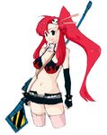  bikini_top gun long_hair navel ponytail red_hair saiste solo tengen_toppa_gurren_lagann thighhighs weapon yoko_littner 