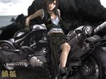  black_hair fenrir_(vehicle) final_fantasy final_fantasy_vii final_fantasy_vii_advent_children ground_vehicle long_hair motor_vehicle motorcycle red_eyes silverfox solo tifa_lockhart wallpaper 