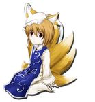  animal_ears bad_id bad_pixiv_id blonde_hair chibi fox_ears fox_tail lowres short_hair solo sunaya_yanokura tail touhou yakumo_ran 