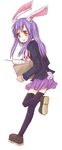  animal_ears bad_id bad_pixiv_id bunny_ears bunny_tail long_hair natsuk purple_hair red_eyes reisen_udongein_inaba skirt solo syringe tail thighhighs touhou 