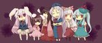  animal_ears azuma_seiji bad_id bad_pixiv_id black_hair bunny_ears chibi everyone fujiwara_no_mokou hat houraisan_kaguya inaba_tewi kamishirasawa_keine long_hair multiple_girls purple_hair reisen_udongein_inaba ribbon short_hair touhou white_hair yagokoro_eirin 