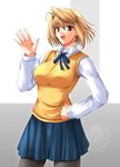  arcueid_brunestud blonde_hair miyai_sen pantyhose school_uniform solo tsukihime 