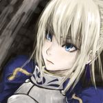  armor artoria_pendragon_(all) blonde_hair blue_eyes face fate/stay_night fate_(series) koromoya_kai lips saber solo 