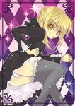  artoria_pendragon_(all) blonde_hair dress fate/stay_night fate_(series) girotin_ginza gothic_lolita lolita_fashion panties pantyshot saber_alter solo thighhighs underwear yellow_eyes 