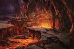  building c.z. cave hell land_bridge mansion molten_rock no_humans scenery stalactite subterranean_animism touhou underground 