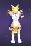  breasts canine demon digimon female fluffy fluffy_tail fox gloves kishin mammal model renamon slim slime solo standing 