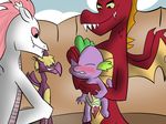  anal anal_penetration anthro being_watched blush cub cum cum_in_ass cum_inside dragon drooling eyes_closed fizzle_(mlp) friendship_is_magic garble_(mlp) gay male my_little_pony penetration penis saliva sawsta scalie spike_(mlp) young 