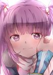  asbel_lhant blush face hand_on_another's_cheek hand_on_another's_face long_hair purple_eyes purple_hair riyonn sophie_(tales) tales_of_(series) tales_of_graces twintails 