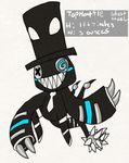  black blue claws fake fakemon ghost hat metal pok&eacute;mon spirals spirit steel stripes top_hat vonderdevil white 