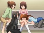  4girls awa black_hair blush brown_eyes brown_hair long_hair multiple_girls short_hair siblings sisters smile takanashi_izumi takanashi_kazue takanashi_kozue takanashi_nazuna working!! 