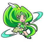  circlet cure_march full_body green green_eyes green_hair green_skirt hiwatari_hajime long_hair lowres magical_girl midorikawa_nao ponytail precure shoes skirt smile_precure! solo tri_tails very_long_hair white_background 