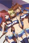  animal_ears antenna_hair artist_request bare_shoulders blazblue blonde_hair blue_eyes blush breasts brown_eyes brown_hair choker fingerless_gloves gloves green_eyes highres large_breasts makoto_nanaya microskirt midriff multiple_girls navel no_panties noel_vermillion official_art pink_hair race_queen red_hair skirt small_breasts squirrel_ears squirrel_tail strapless tail thighhighs tsubaki_yayoi tubetop umbrella underboob v v_over_eye zettai_ryouiki 