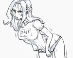  bb_(baalbuddy) blush braid breasts buruma code_geass commentary cornelia_li_britannia embarrassed english_commentary french_braid hips impossible_clothes large_breasts long_hair monochrome non-web_source slender_waist solo wide_hips 