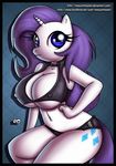  anthrofied big_breasts breasts clothed clothing cutie_mark equine female friendship_is_magic horn innocenttazlet invalid_tag mammal mane my_little_pony rarity_(mlp) skimpy smile solo unicorn 