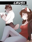  breasts canine cat comic comic_frontpage crush crush_(comic) duo feline female freckles infatuation jailbird jamie_(character) male mammal student teacher 