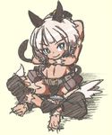  animal_ears cat_ears headless ms._fortune_(skullgirls) nikukabe severed_head short_hair skullgirls smile solo white_hair 