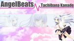  angel_beats! feathers gray_hair kanade kneehighs monogatari_(series) tachibana tachibana_kanade wings yellow_eyes 