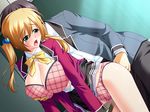  bishop bishop_(company) blonde_hair bra breasts buttjob cleavage huge_breasts kohinata_umi oppai_heart panties underwear 