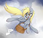  2012 amber_eyes bag blonde_hair cutie_mark derpy_hooves_(mlp) english_text equine female flying friendship_is_magic hair horse letter long_hair mail my_little_pony pegasus pony smitty_g solo wings yellow_eyes 