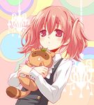  chandelier eretto holding inu_x_boku_ss leaf pink_eyes pink_hair roromiya_karuta school_uniform tanuki twintails watanuki_banri 