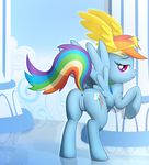  2012 anus butt cloud crown cutie_mark equine female friendship_is_magic hair horse long_hair looking_at_viewer looking_back multi-colored_hair my_little_pony pegasus pony presenting purple_eyes pussy rainbow_dash_(mlp) rainbow_hair seductive sky smile solo wing_boner wings 