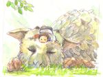 creature feathers griffin short_hair sleeping taoi the_boy_(the_last_guardian) the_last_guardian traditional_media trico_(character) watercolor_pencil_(medium) 