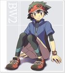  black_legwear child cosplay pokemon pokemon_(anime) satoshi_(pokemon) shoes sneakers visor 