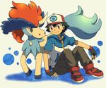  1boy baseball_cap child hat keldeo pokemon pokemon_(anime) satoshi_(pokemon) 