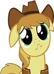  braeburn_(mlp) brown_hair candys-killer cowboy_hat equine feral friendship_is_magic green_eyes hair hat horse male mammal my_little_pony plain_background pony sad solo transparent_background 