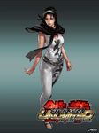  belt black_eyes black_hair breasts capelet cleavage junny kazama_jun lips mature medium_breasts namco official_art sandals short_hair solo tekken tekken_tag_tournament_2 track_suit 