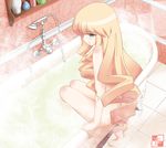  bath bathroom bathtub blonde_hair blue_eyes claw_foot_bathtub drill_hair kami_nomi_zo_shiru_sekai kedison kujou_tsukiyo long_hair nude shower_head solo steam very_long_hair 