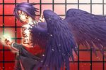  atori_mahiro blue_hair hiiro_no_kakera wings yellow_eyes 